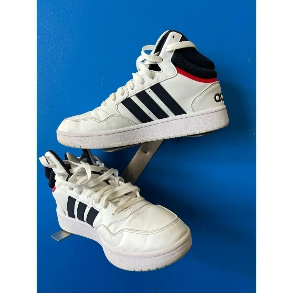 adidas Hoops 3.0 Mid Black White Hightops Size 8